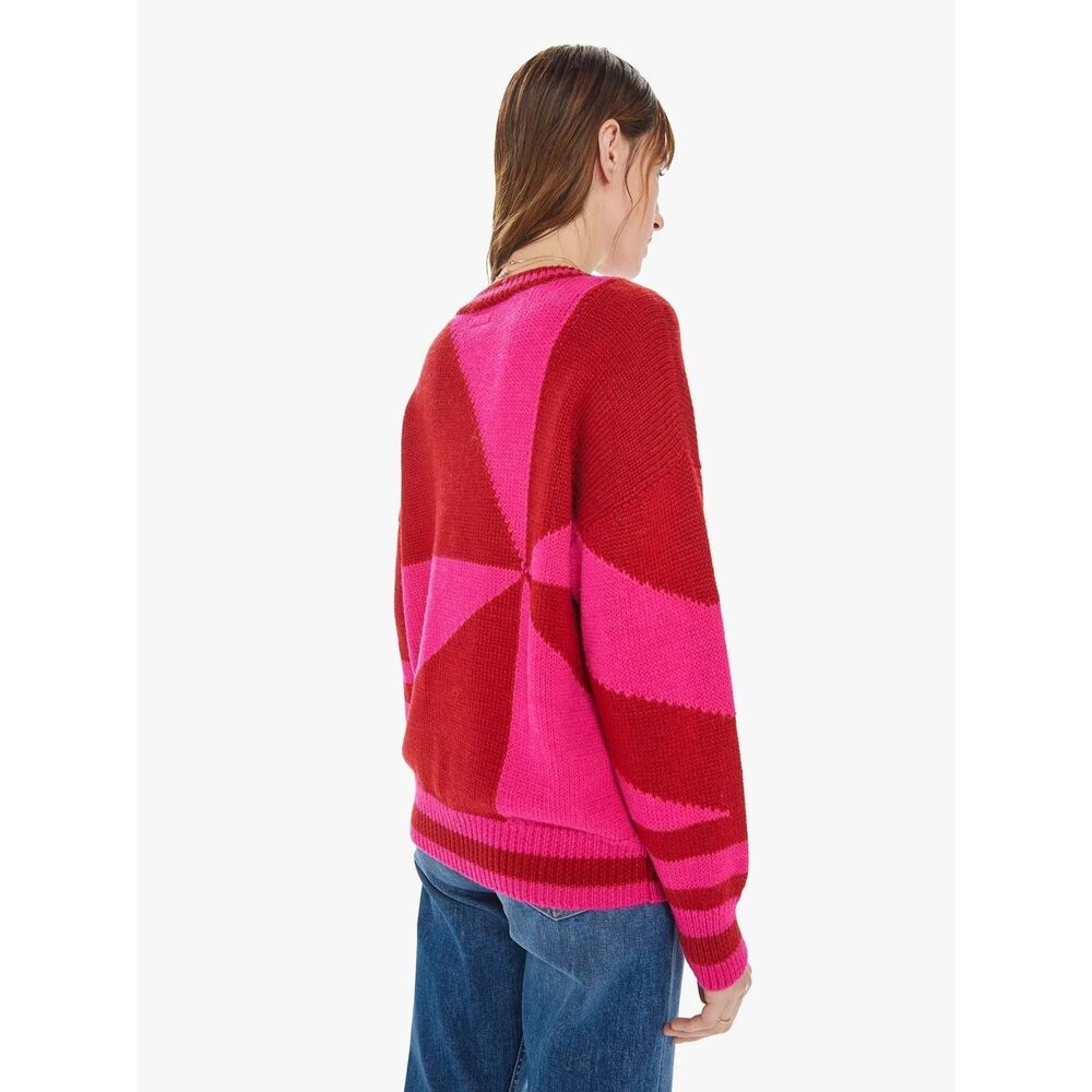 MOTHER Vibrant Red and Pink Crew Neck Sweater - Picture 7 of 13